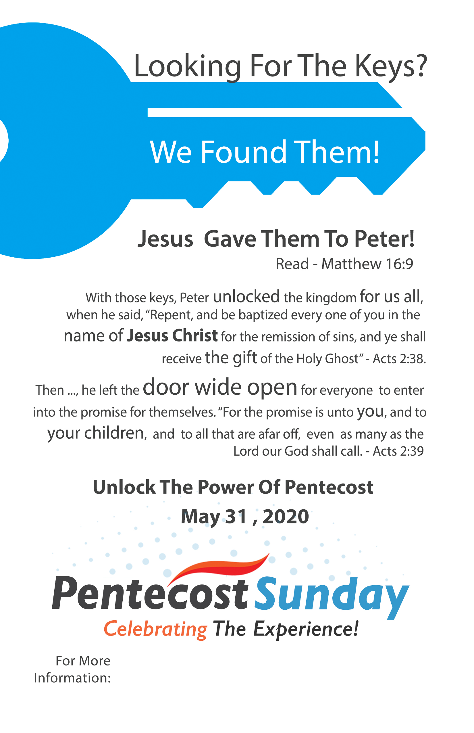 Advertisement Pentecost Sunday